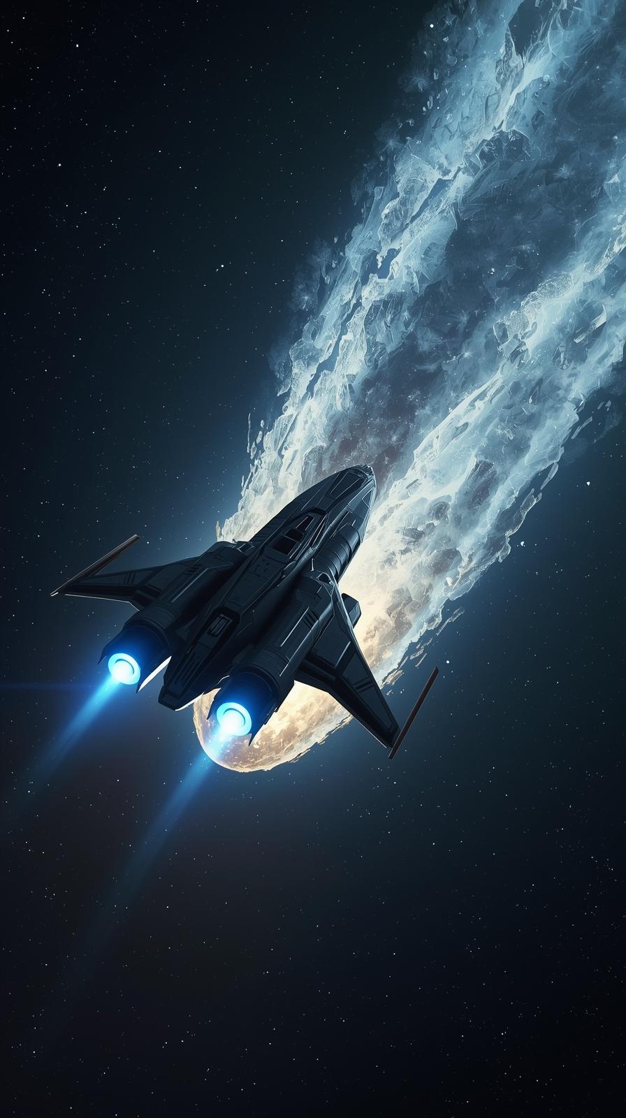 Space Probe Flyby Of Comet