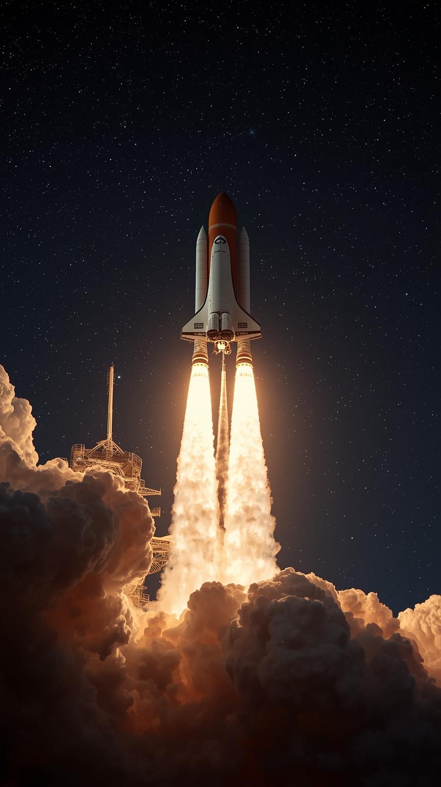 Space Shuttle Launch Trail Stars