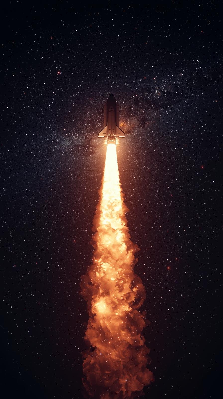 Space Shuttle Launch Trail Stars