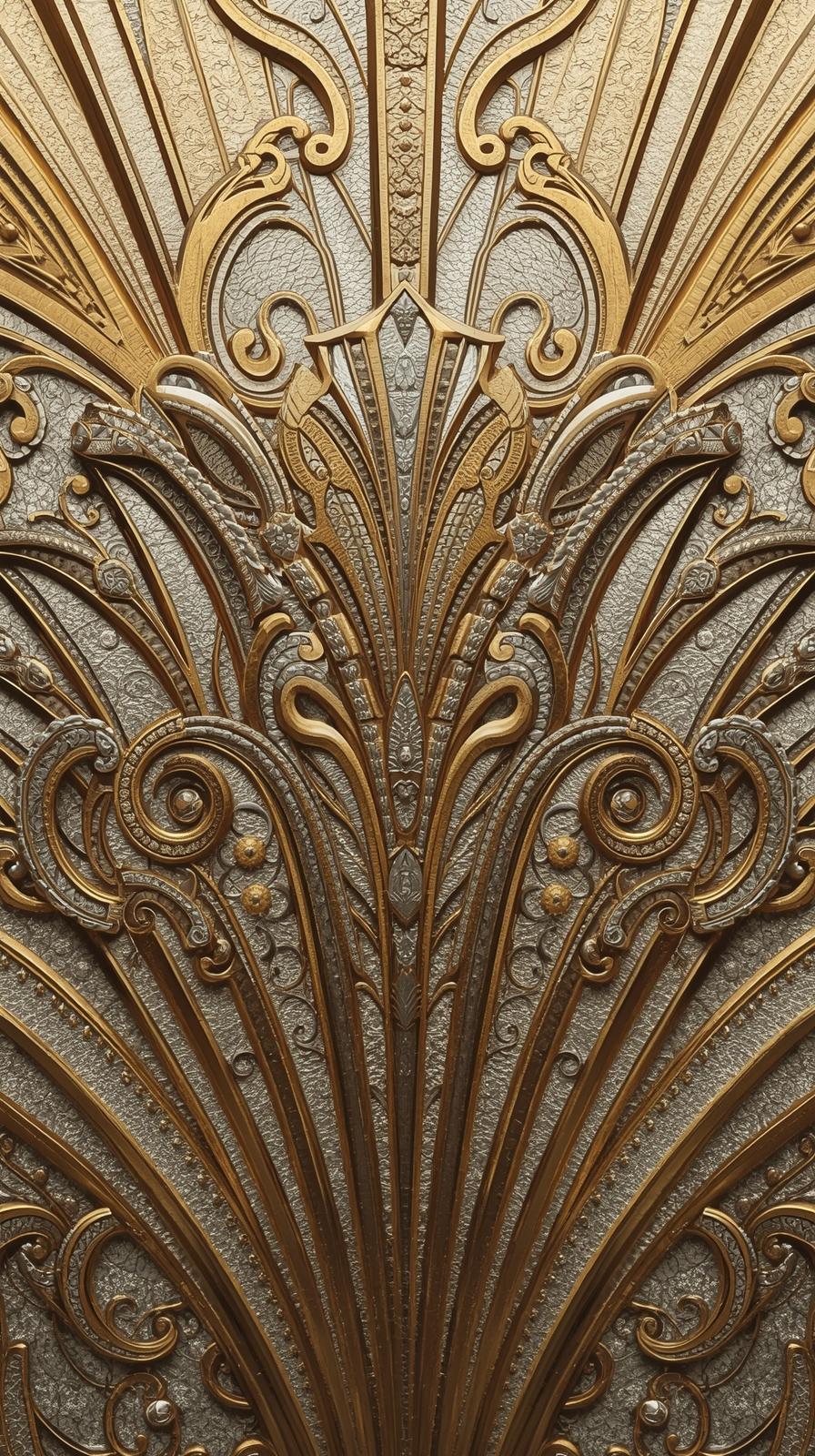 S Fan Motif With Metallic Sheen