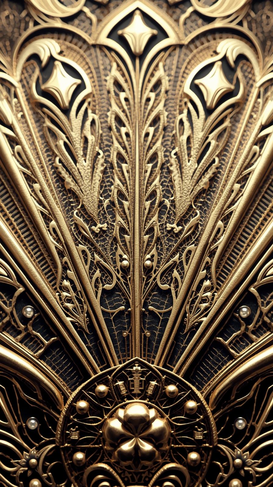 S Fan Motif With Metallic Sheen