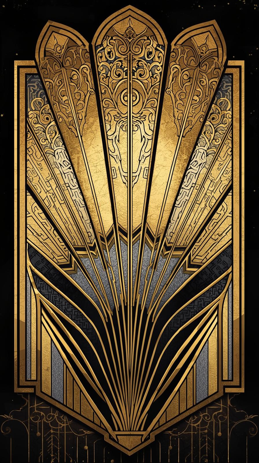 S Fan Motif With Metallic Sheen