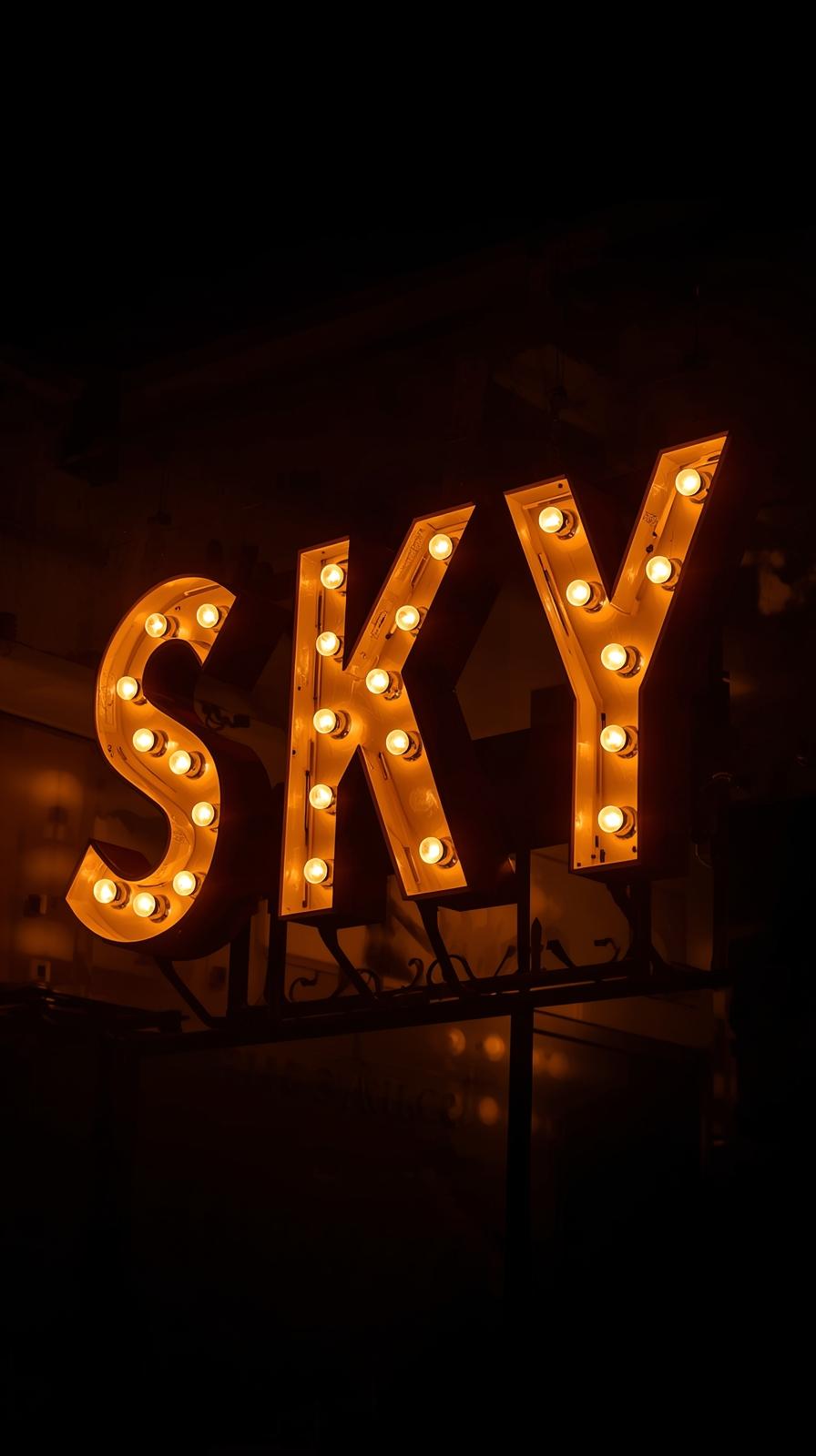 Art Deco SkyVintage Marquee Letters Glowline Silho