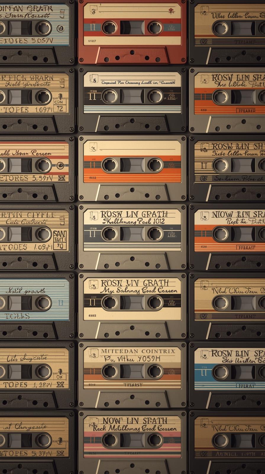 Cassette Tape Label Grid