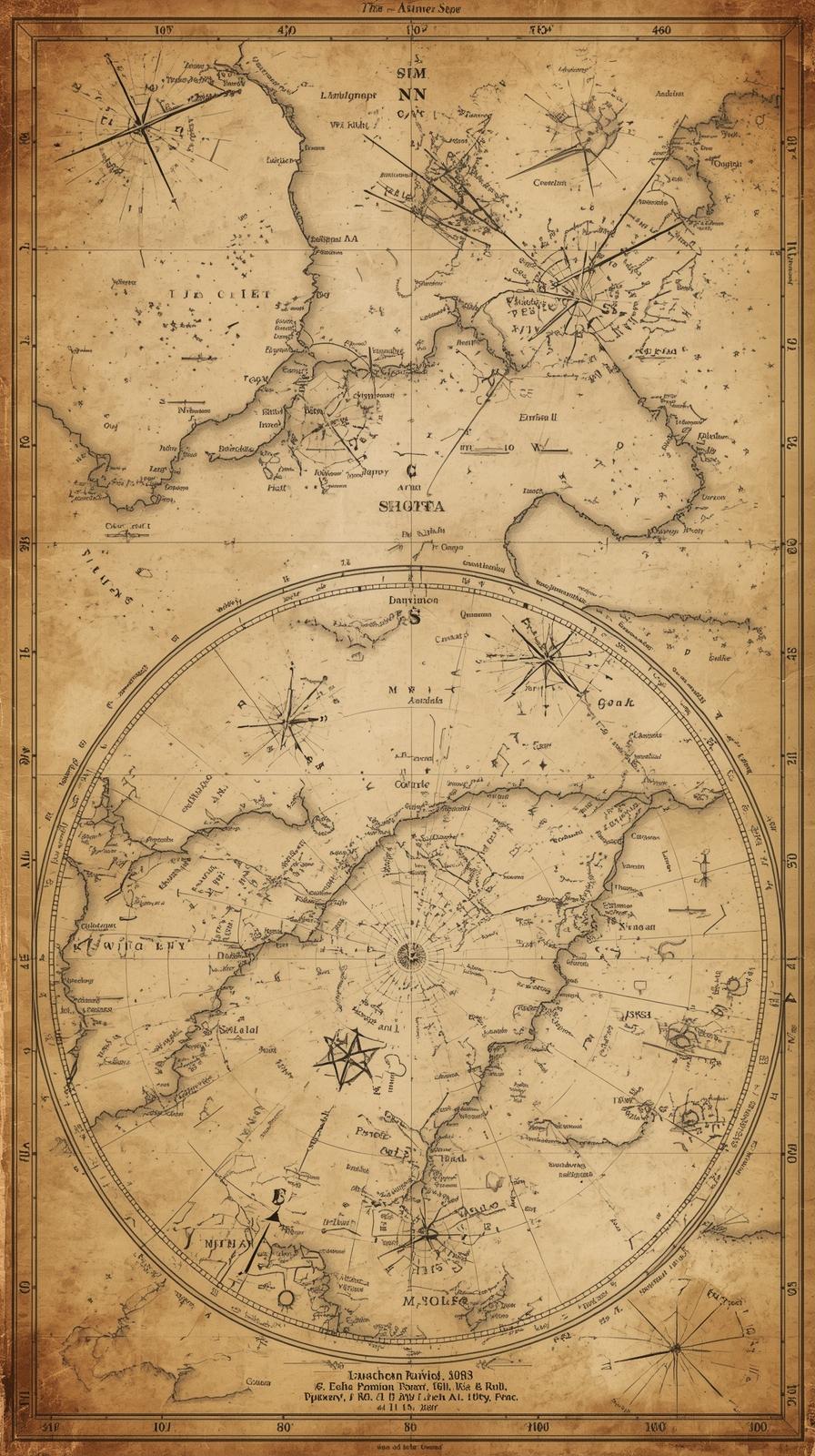 Celestial Star Chart Aged