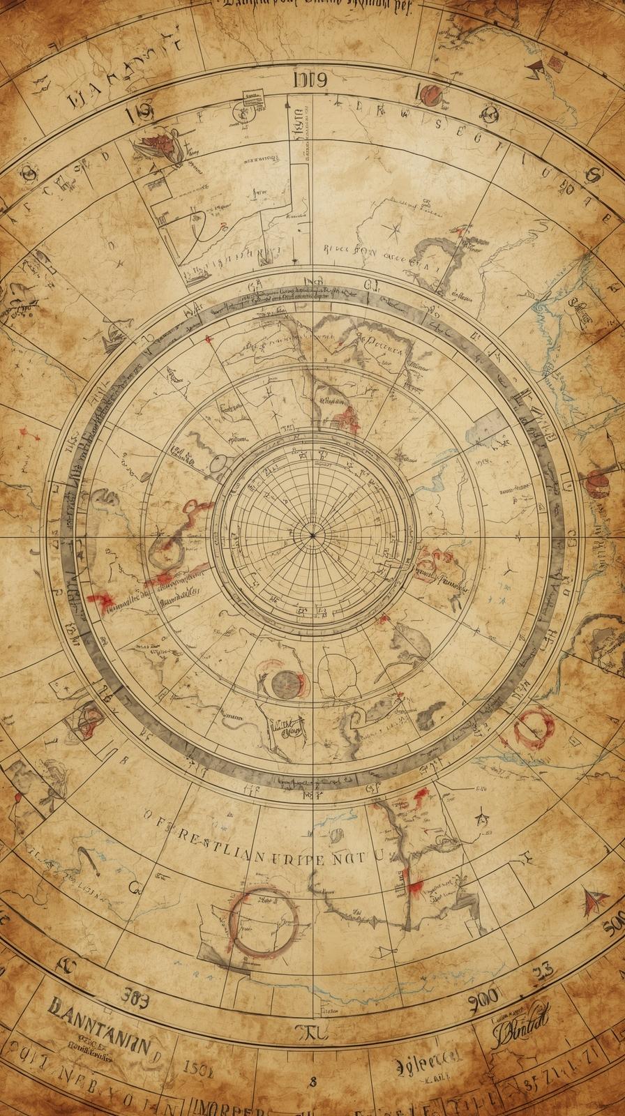 Celestial Star Chart Aged