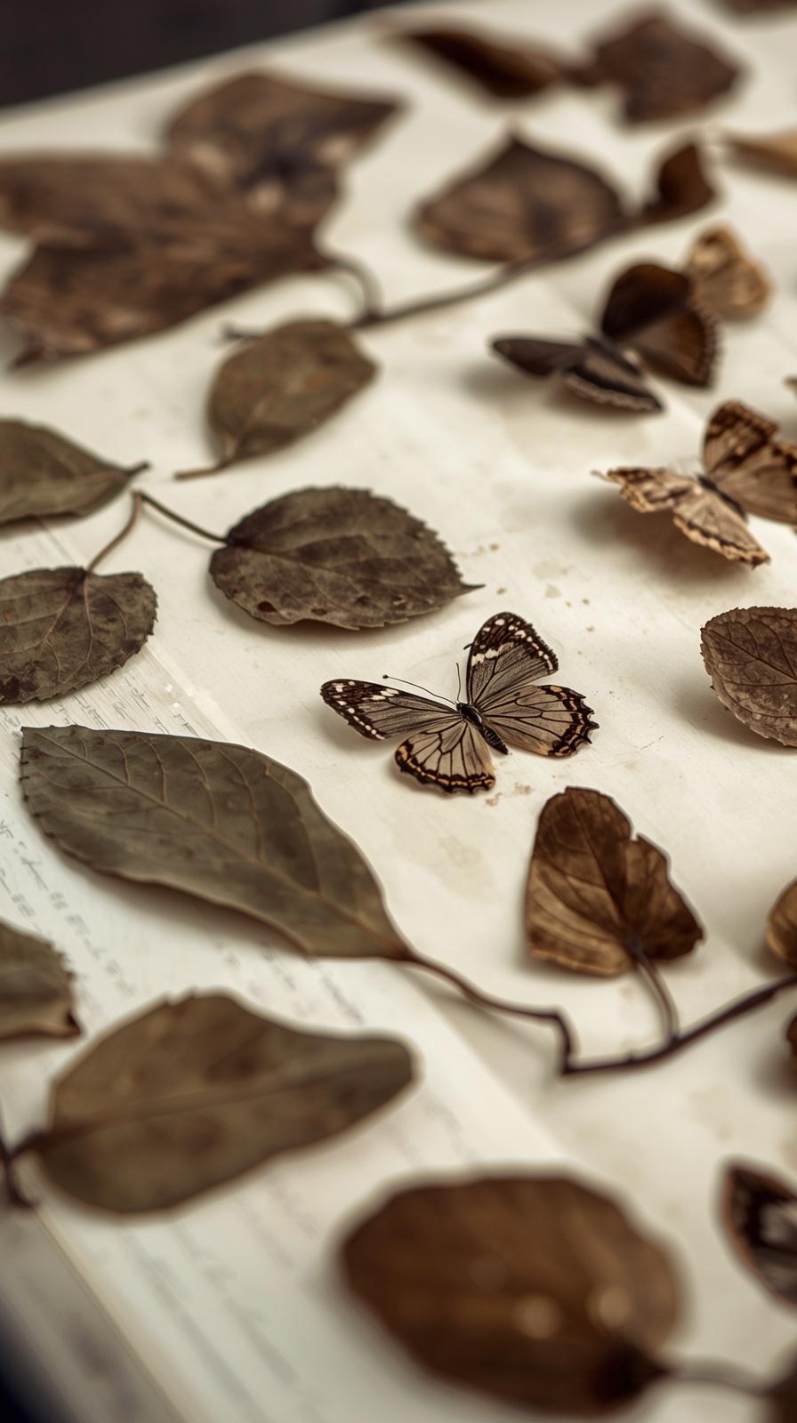 Lepidoptera Herbarium Pressed Leavesspecimen Grid