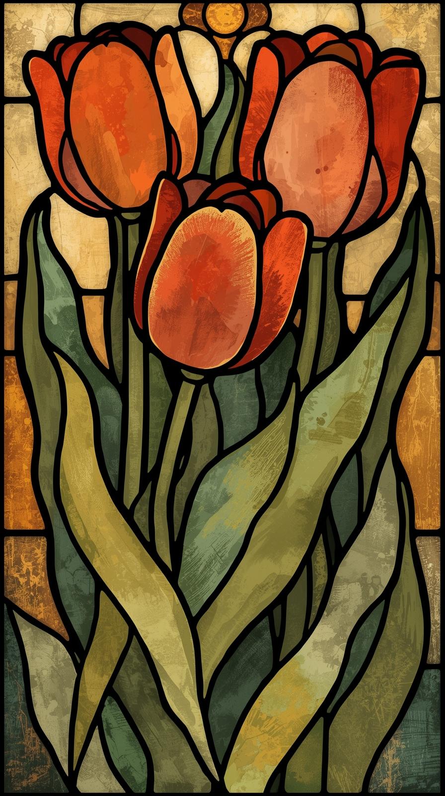 Arts  Crafts Stylized Tulips