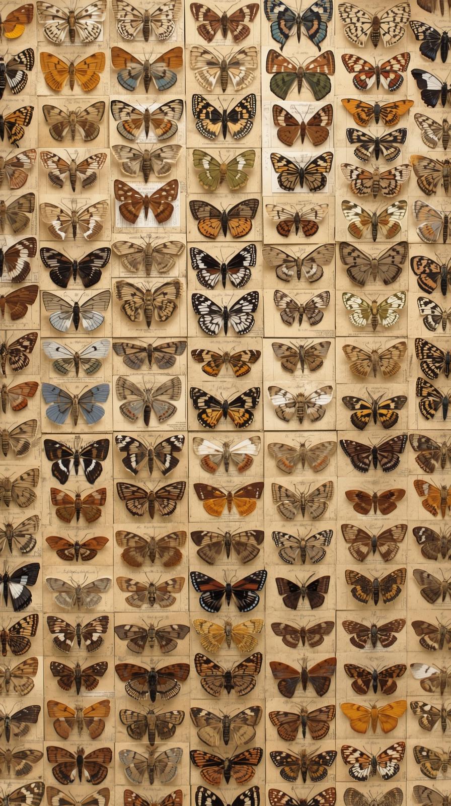 Lepidoptera Herbarium Pressed Leavesspecimen Grid