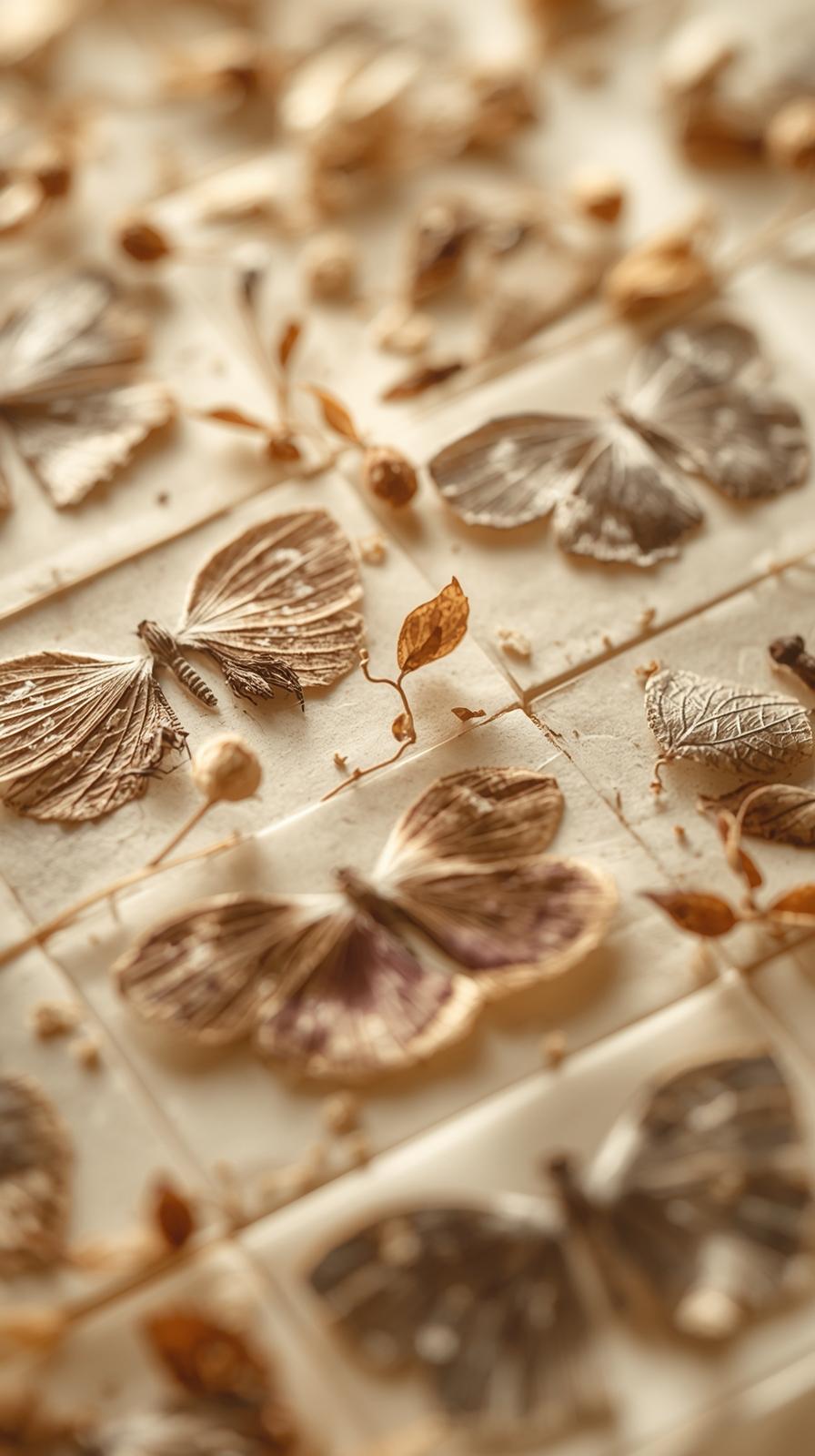 Lepidoptera Herbarium Pressed Leavesspecimen Grid