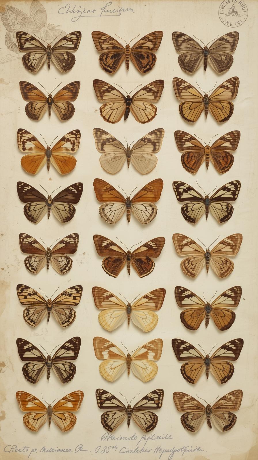 Lepidoptera Herbarium Pressed Leavesspecimen Grid