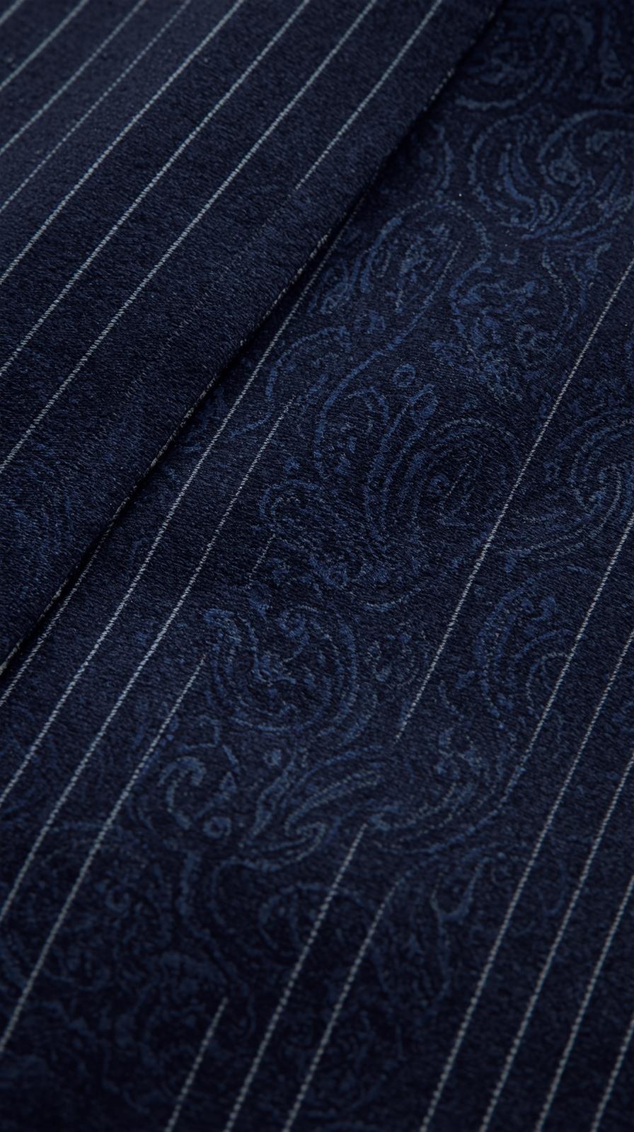 Paisley On WPinstripe Suit Wool Textureorn Indigo