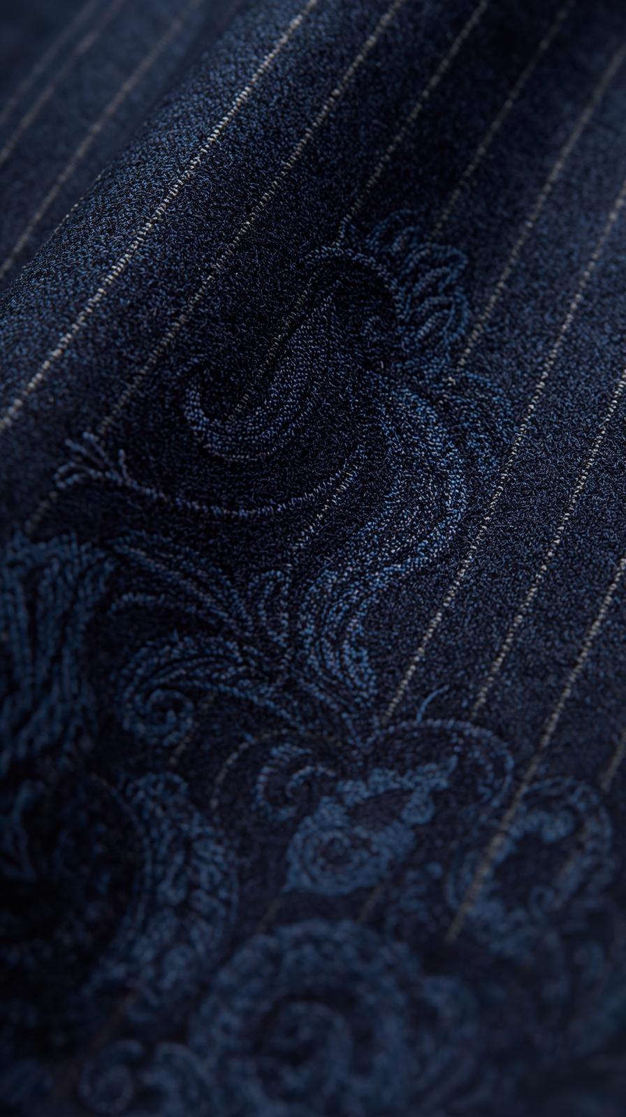 Paisley On WPinstripe Suit Wool Textureorn Indigo