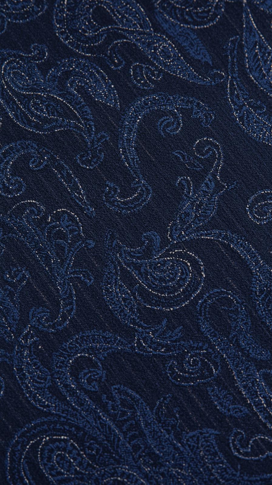 Paisley On WPinstripe Suit Wool Textureorn Indigo