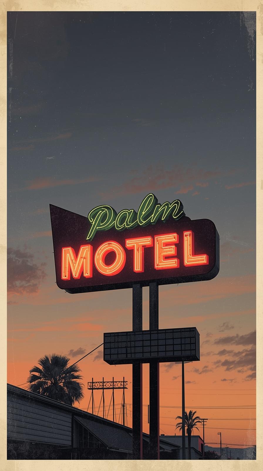 Palm Motel Postcard Vibe