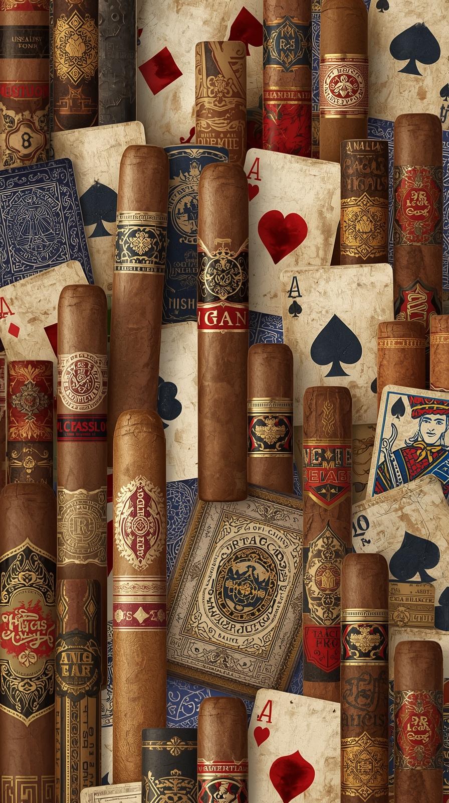 Cigar Band CPlaying Card Backs Ornateollage Luxe