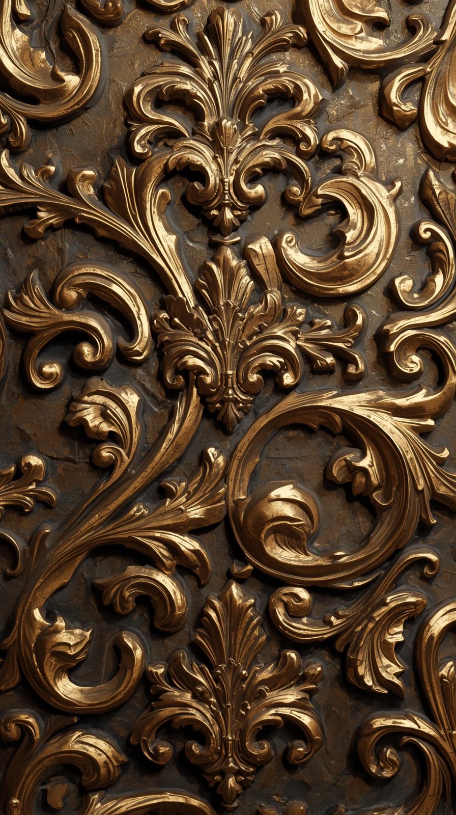 Baroque Scrollwork In Antique Gold