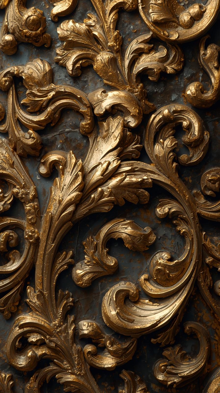 Baroque Scrollwork In Antique Gold