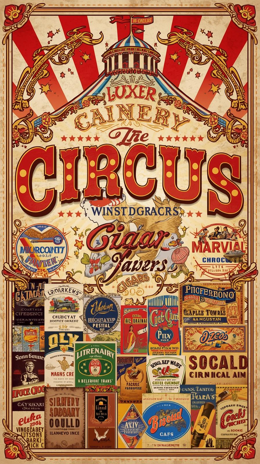 Circus PosteCigar Band Collage Luxer Typography