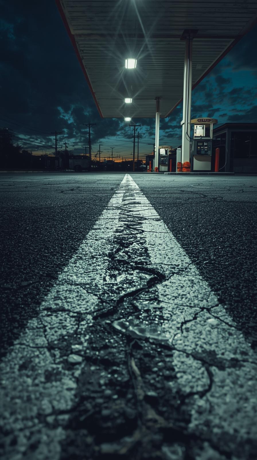 Gas Station Road Map Lines