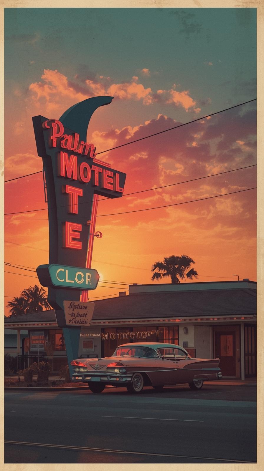 Palm Motel Postcard Vibe