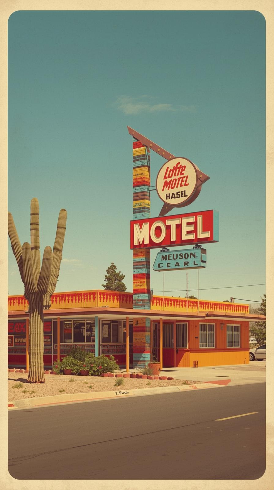 Palm Motel PSouthwestern Serape Stripesostcard Vib