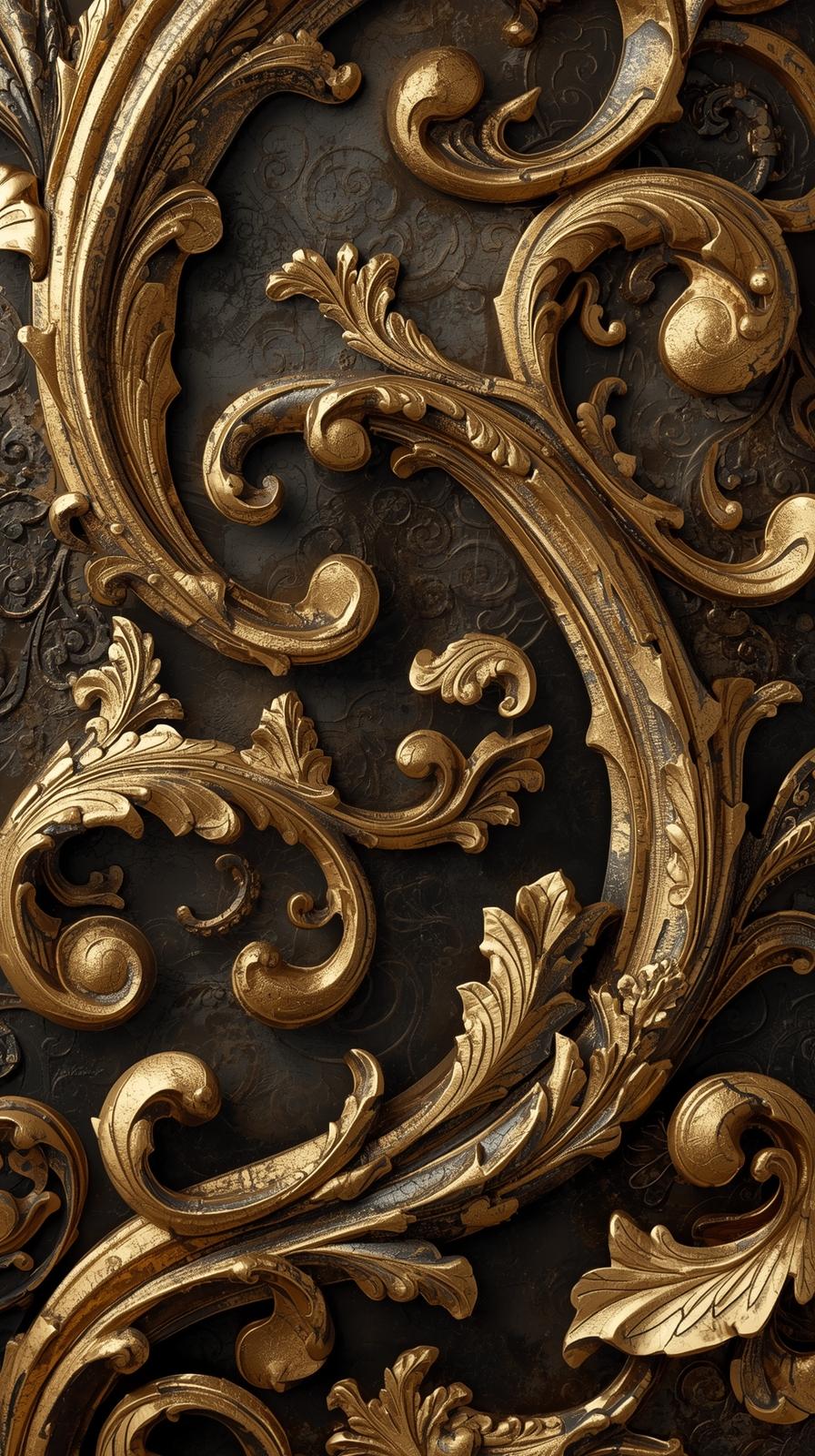 Baroque Scrollwork In Antique Gold