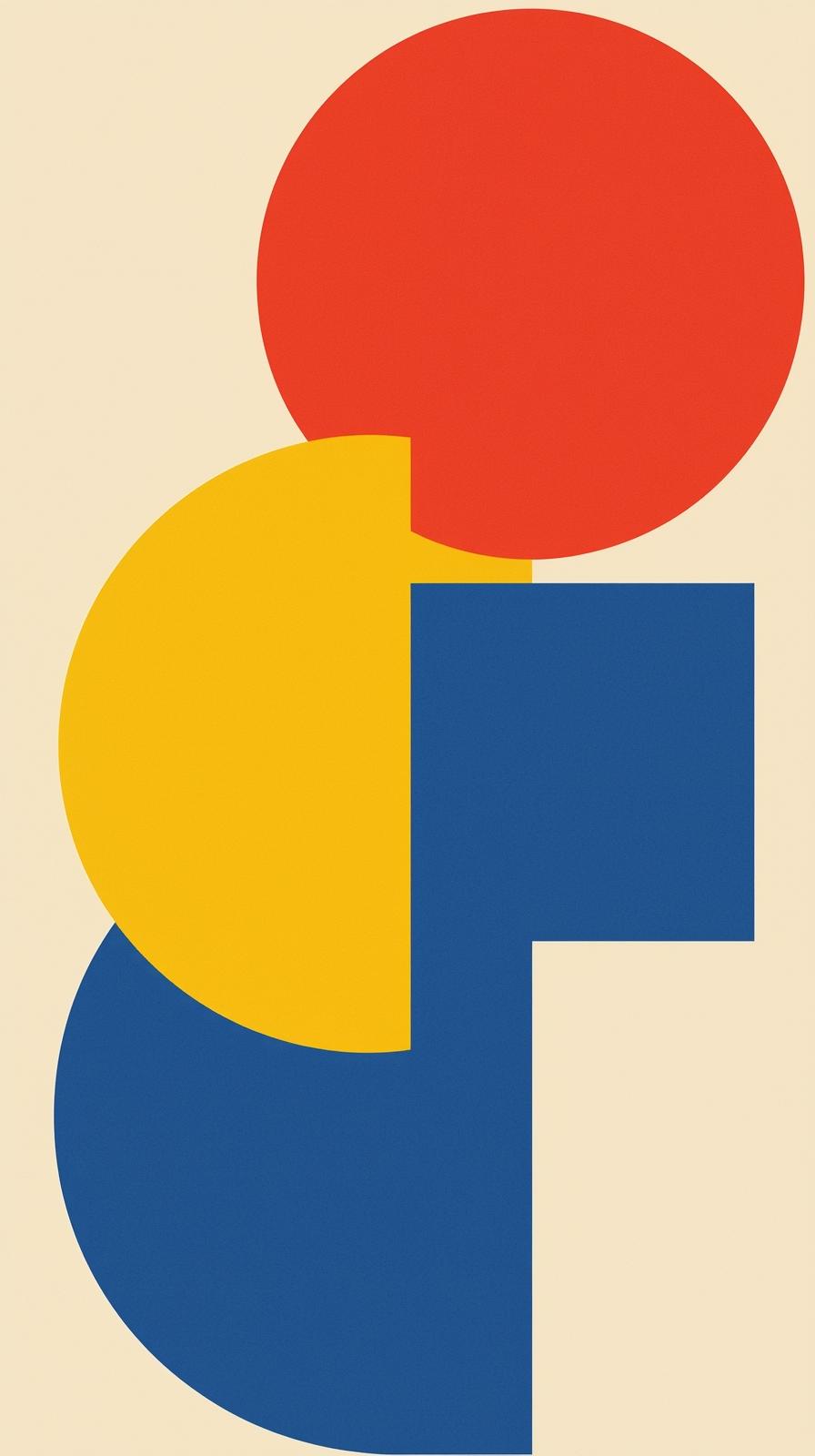 Bauhaus Primary Shapes On Beige