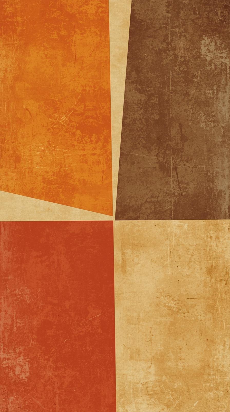 S Orange Brown Geometric Blocks