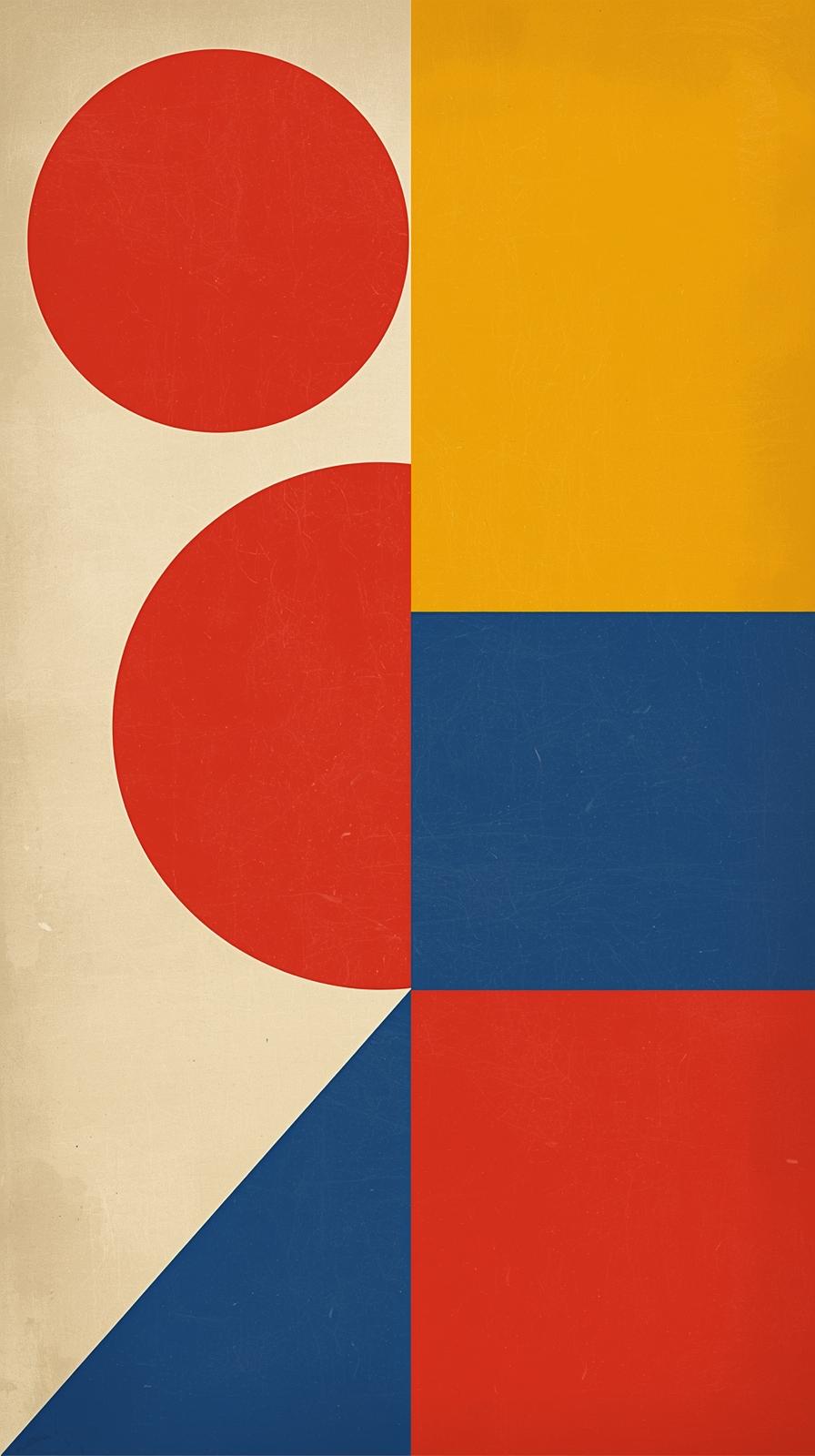 Bauhaus Primary Shapes On Beige