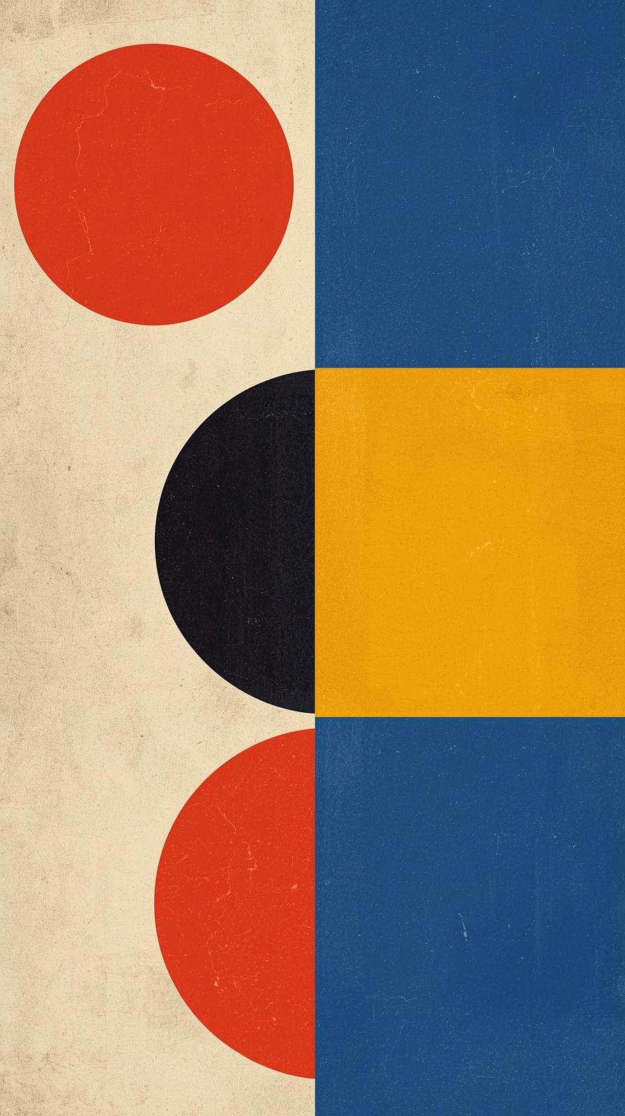 Bauhaus Primary Shapes On Beige
