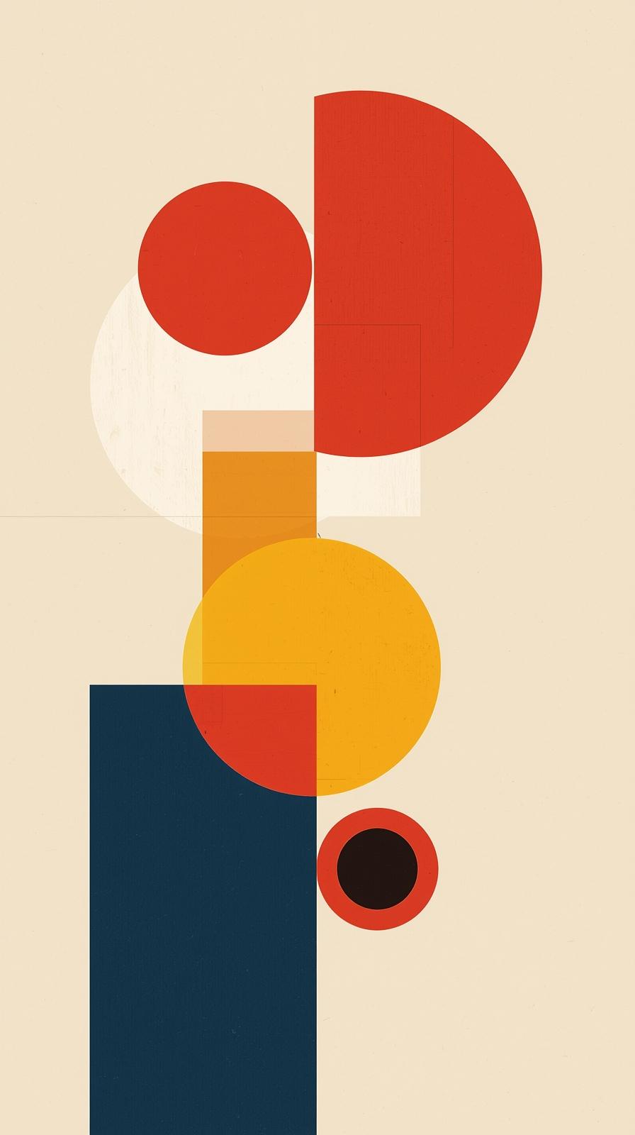 Bauhaus Primary Shapes On Beige