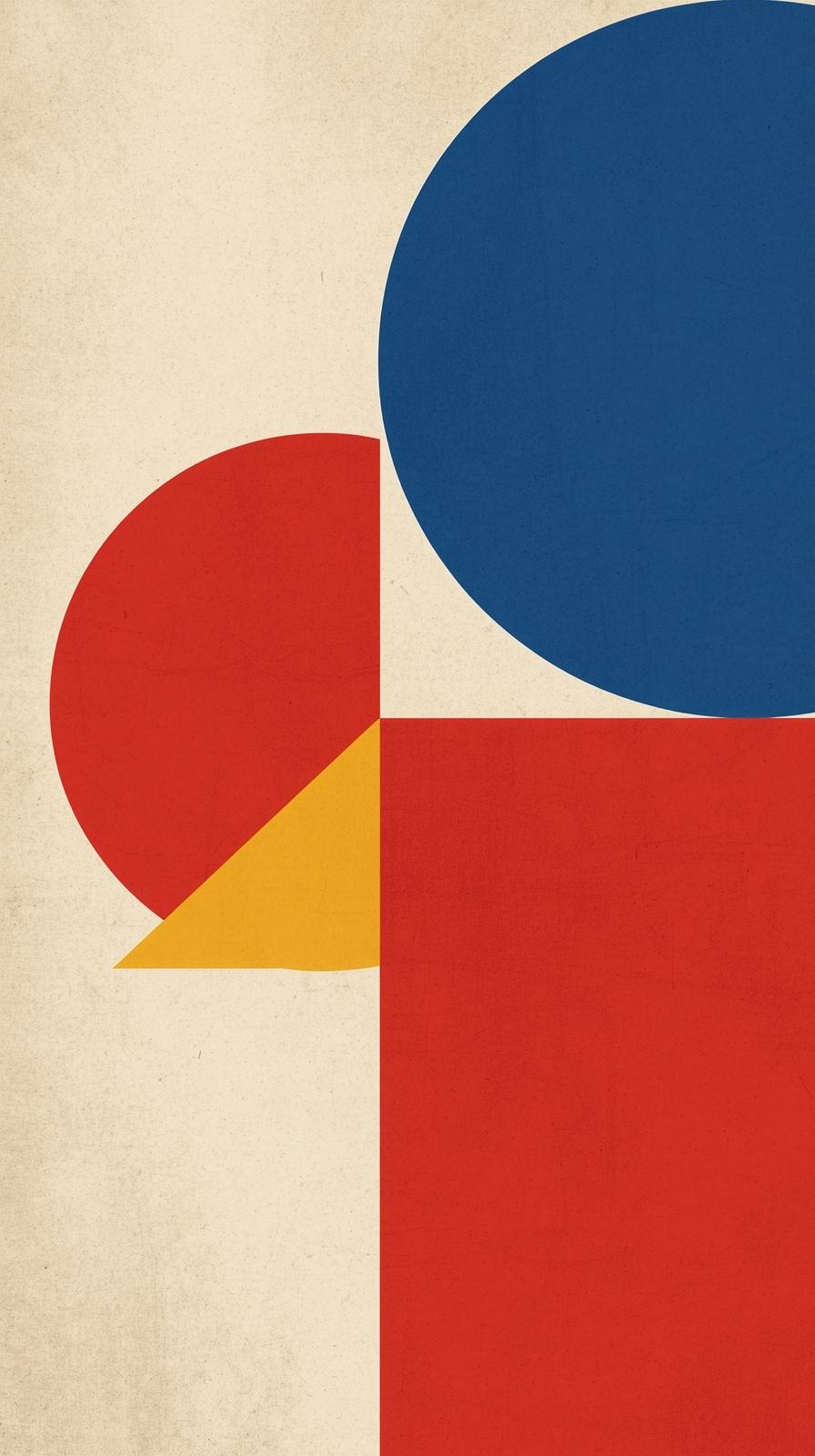 Bauhaus Primary Shapes On Beige