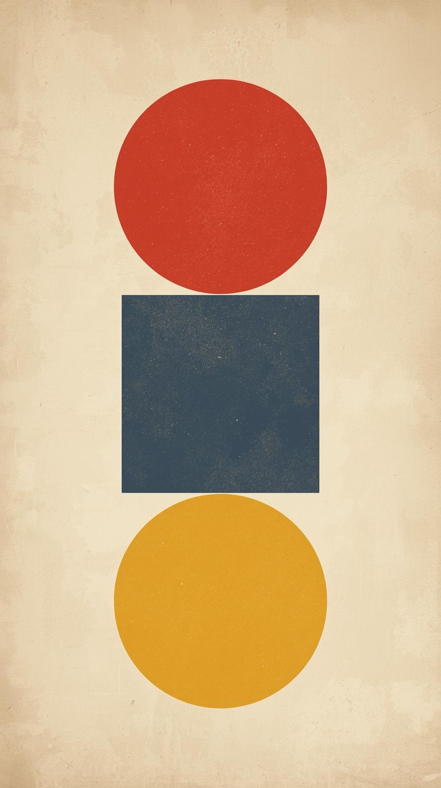 Bauhaus Primary Shapes On Beige