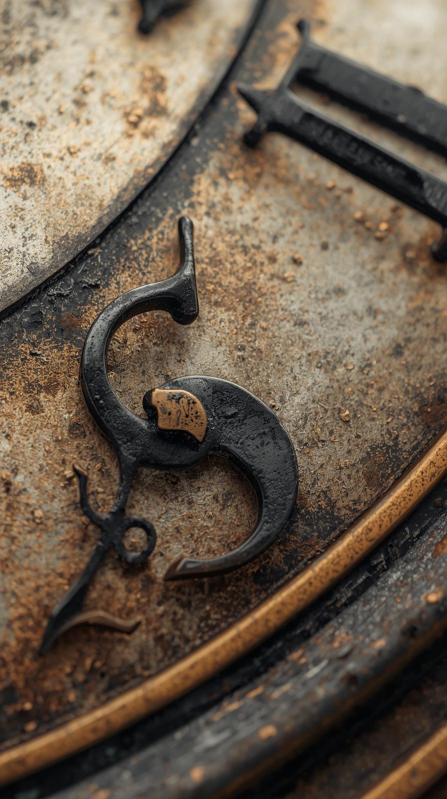 Clockface Numerals Distressed