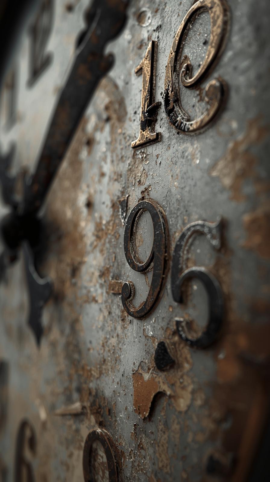 Clockface Numerals Distressed