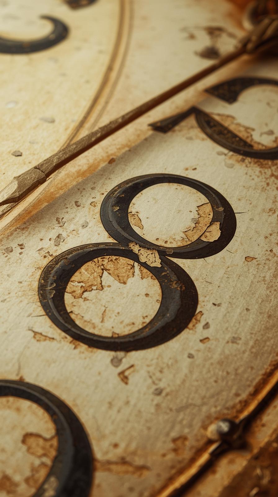 Clockface Numerals Distressed