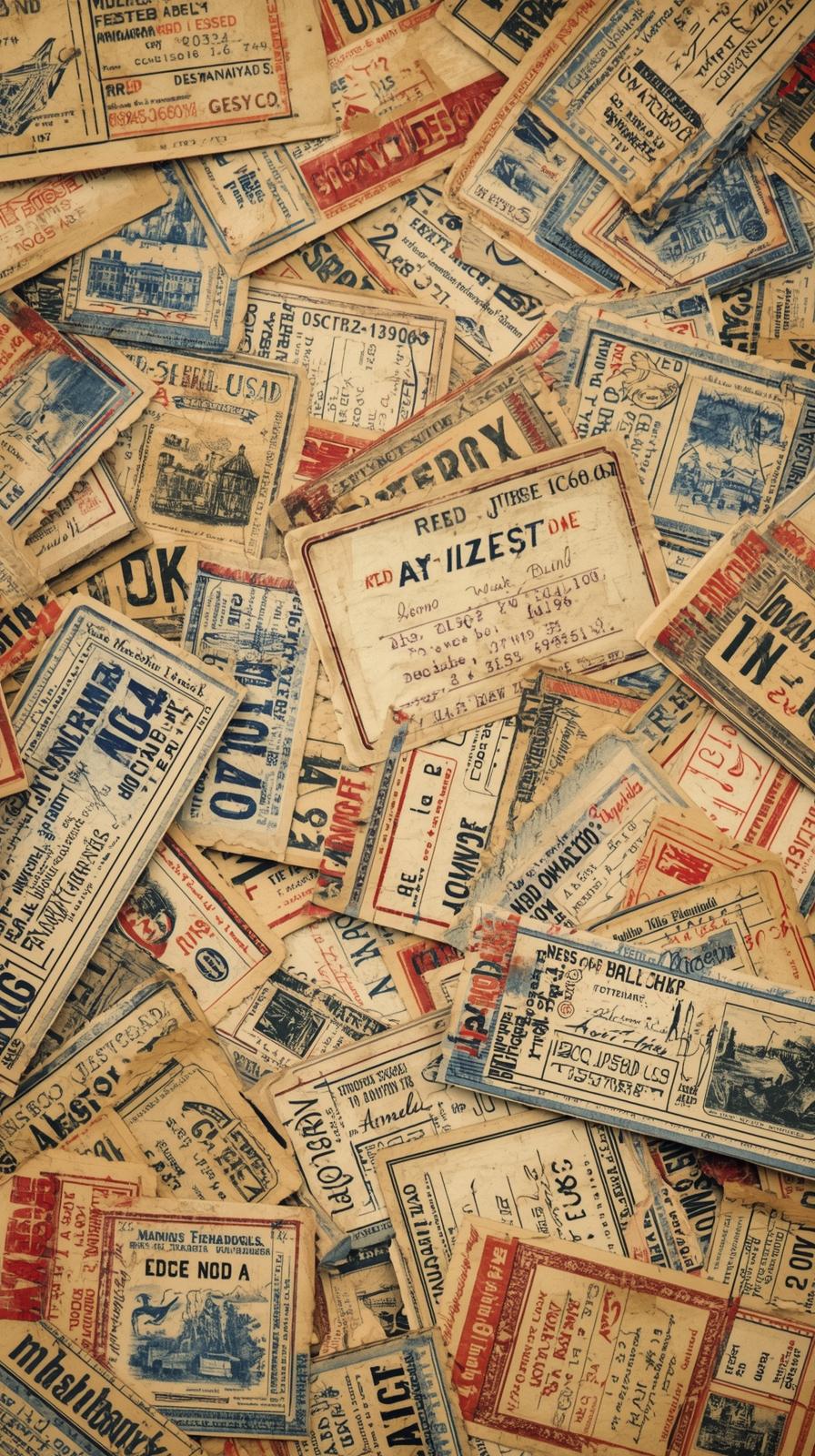 Matchbox LaOld Travel Tickets Scatteredbel Montage