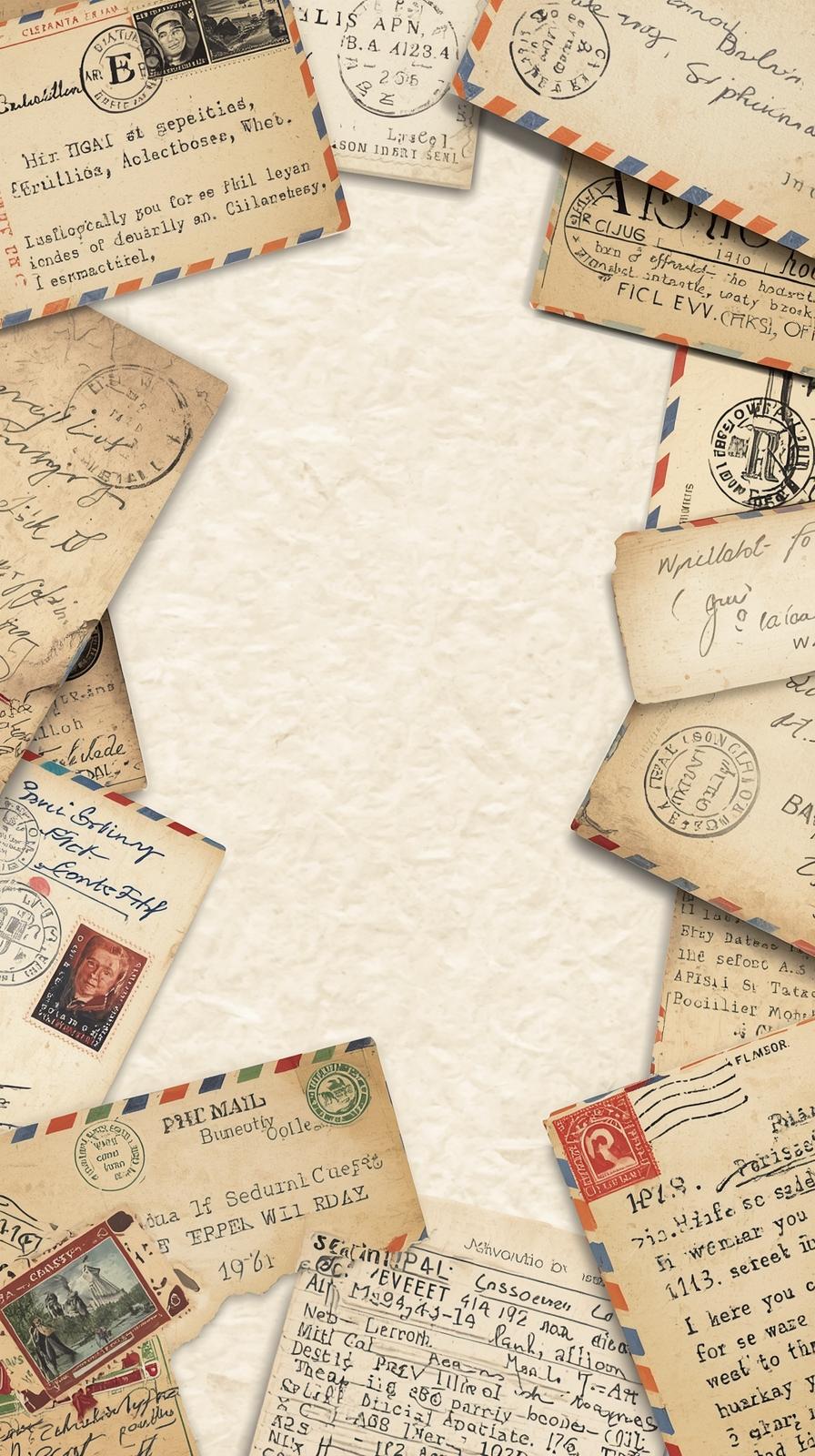 Airmail StripTypewritten Letters Overlappedes Bord