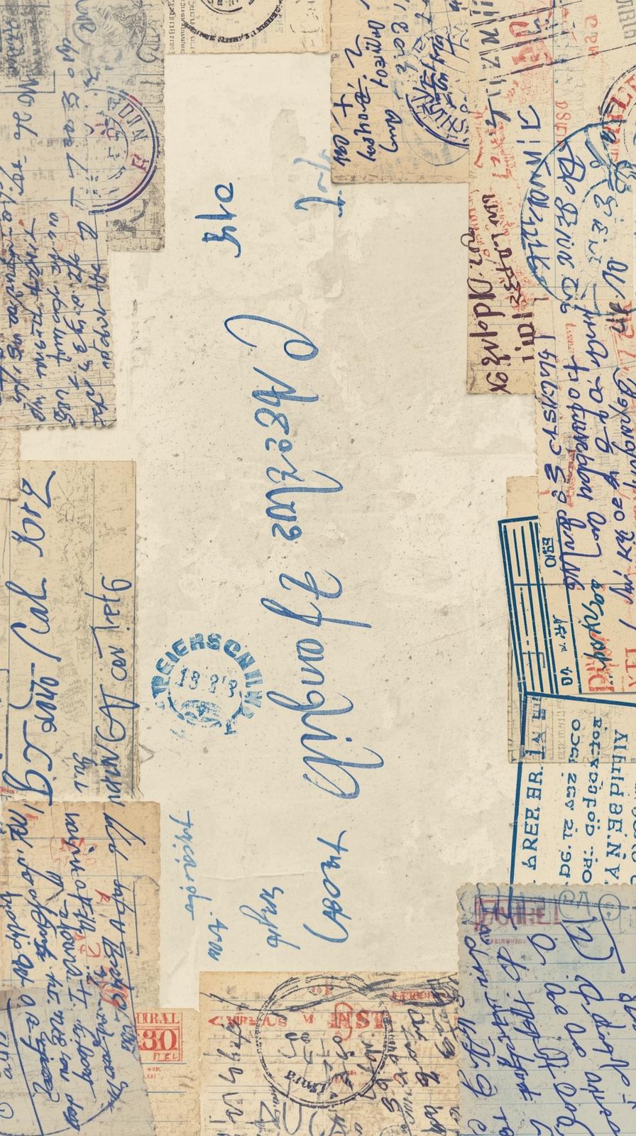 Airmail StripTypewritten Letters Overlappedes Bord