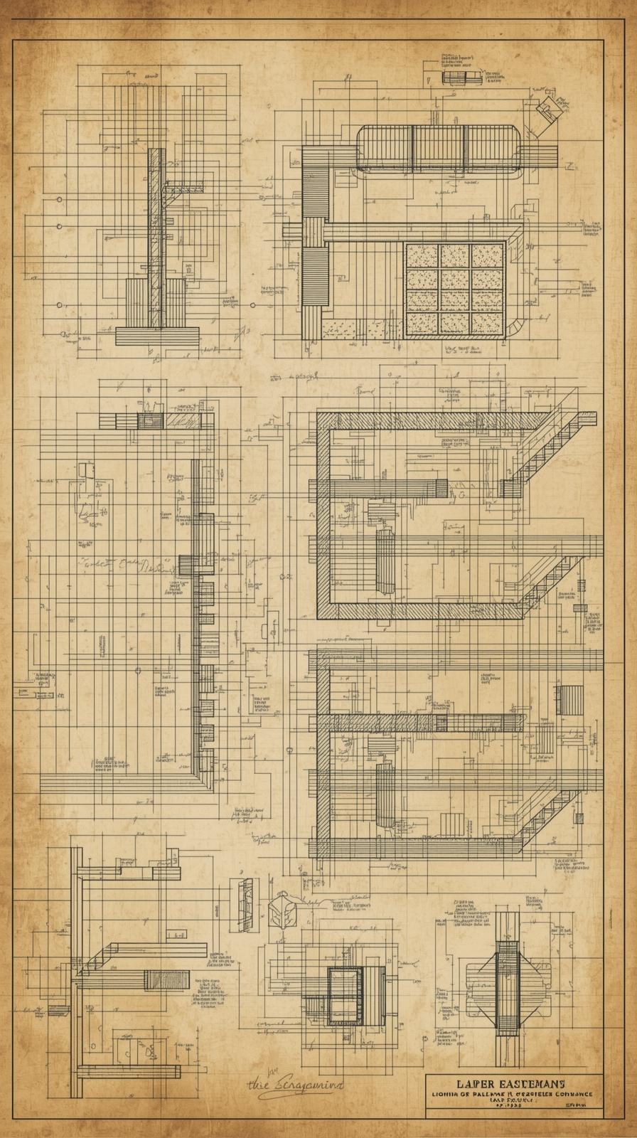 Blueprint Schematics Faded
