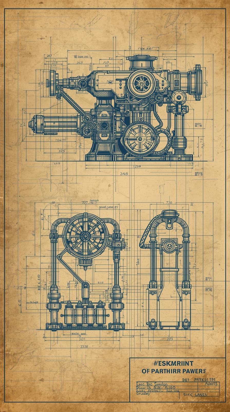 Blueprint Schematics Faded