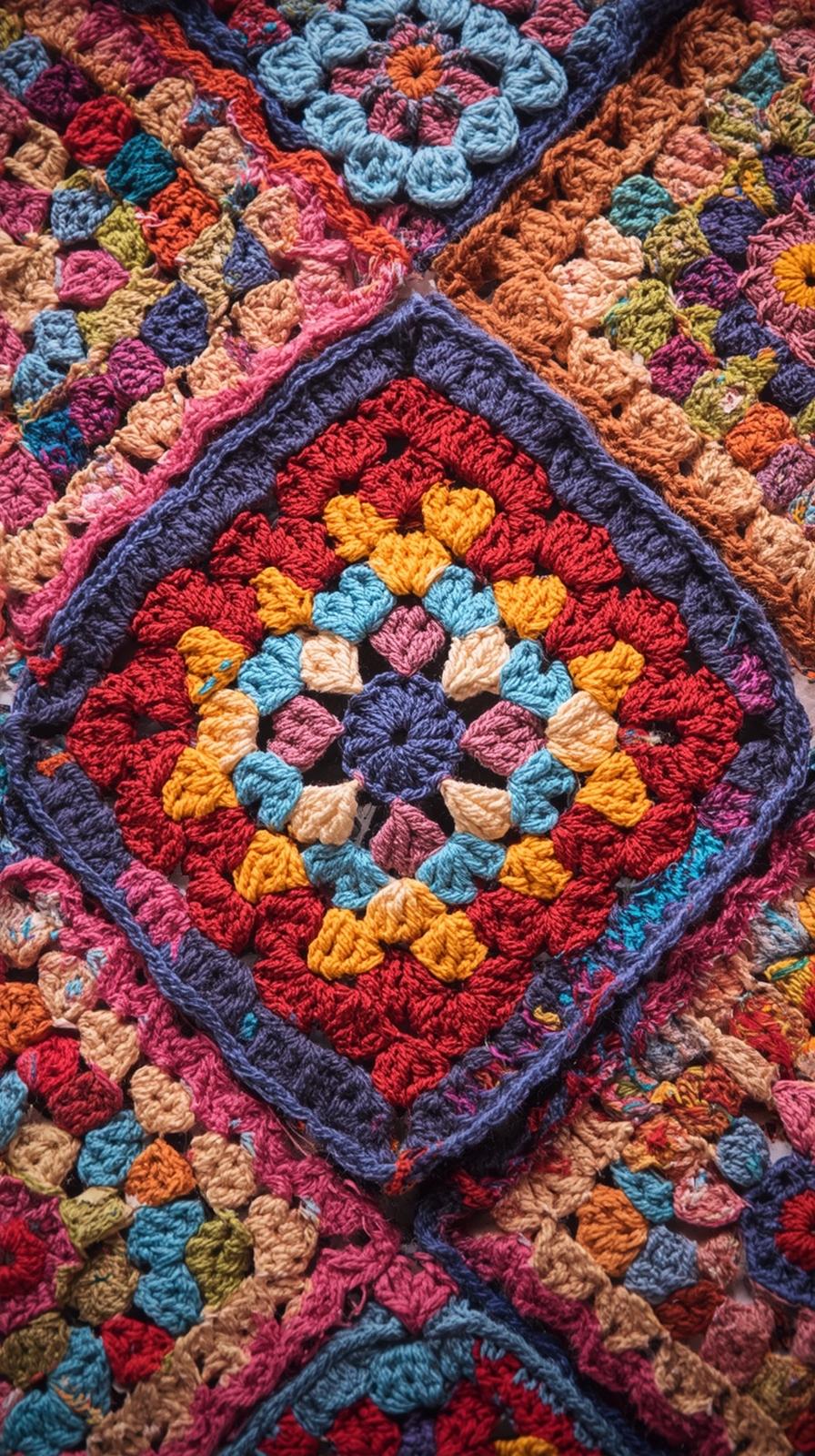Crochet Granny Square Mosaic