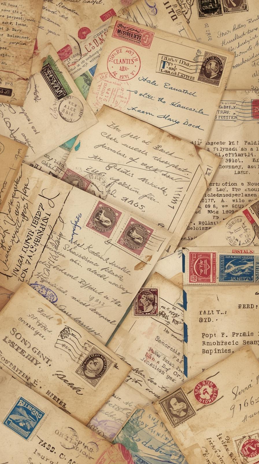 Airmail StripTypewritten Letters Overlappedes Bord