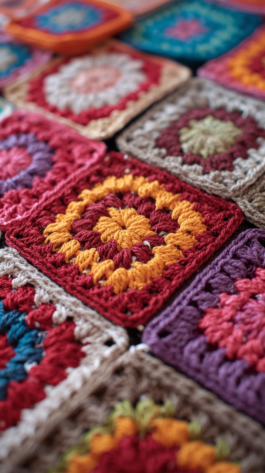 Crochet Granny Square Mosaic