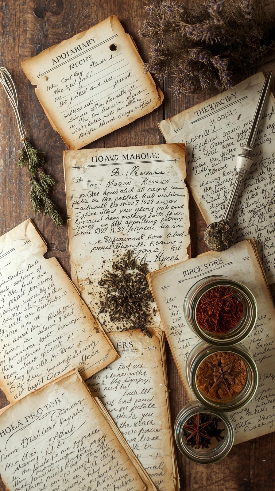 HandwrittenApothecary Labels And Jars Recipe Cards
