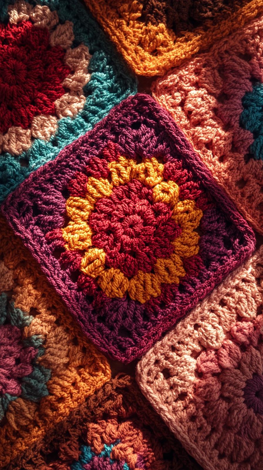 Crochet Granny Square Mosaic