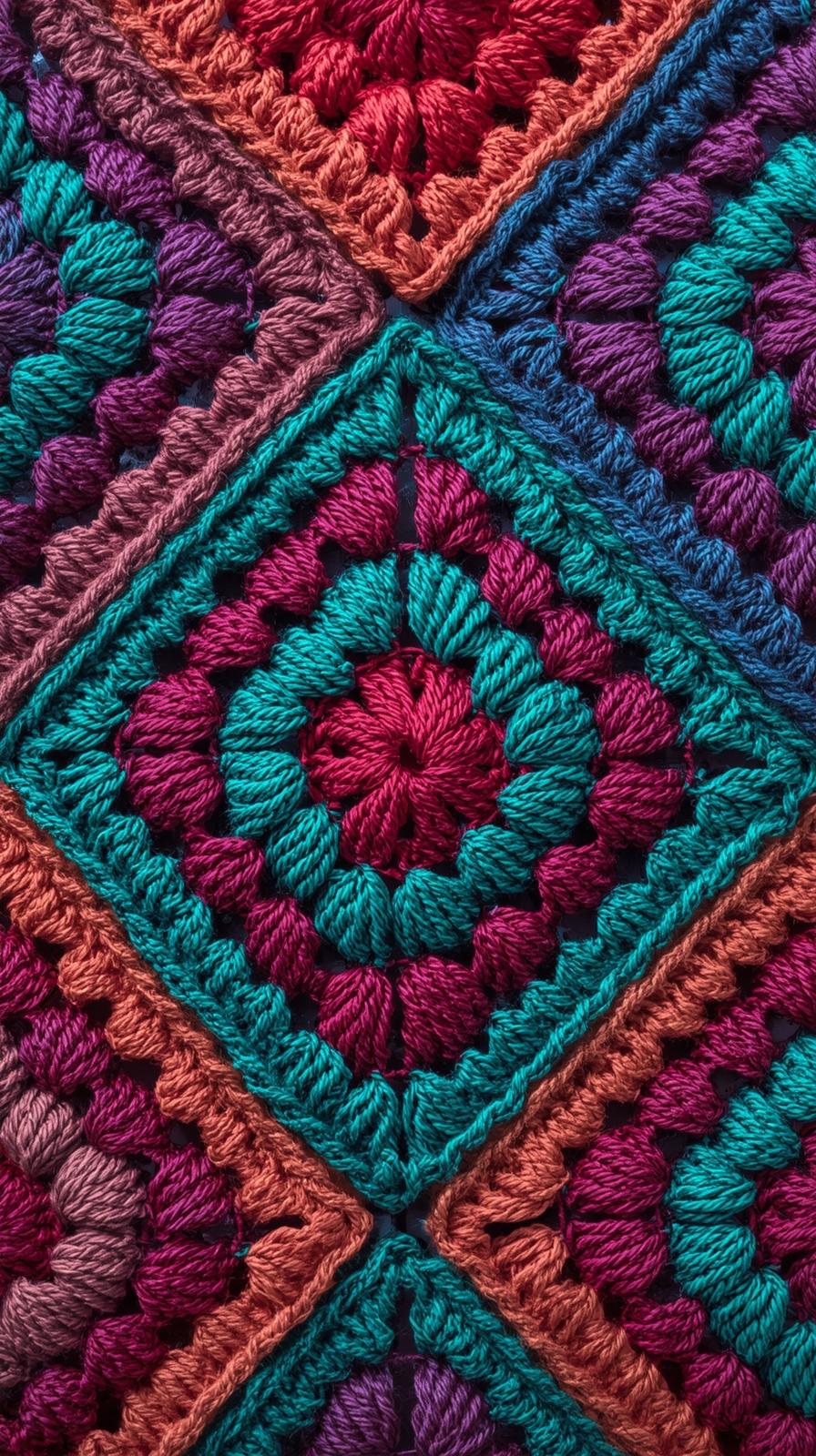Crochet Granny Square Mosaic