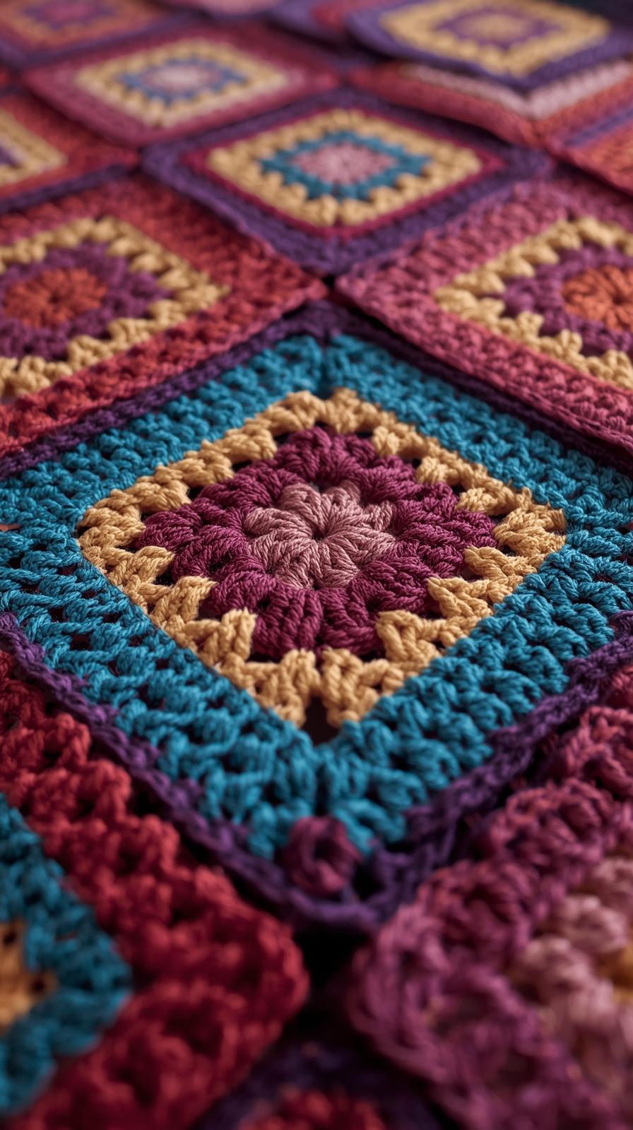 Crochet Granny Square Mosaic