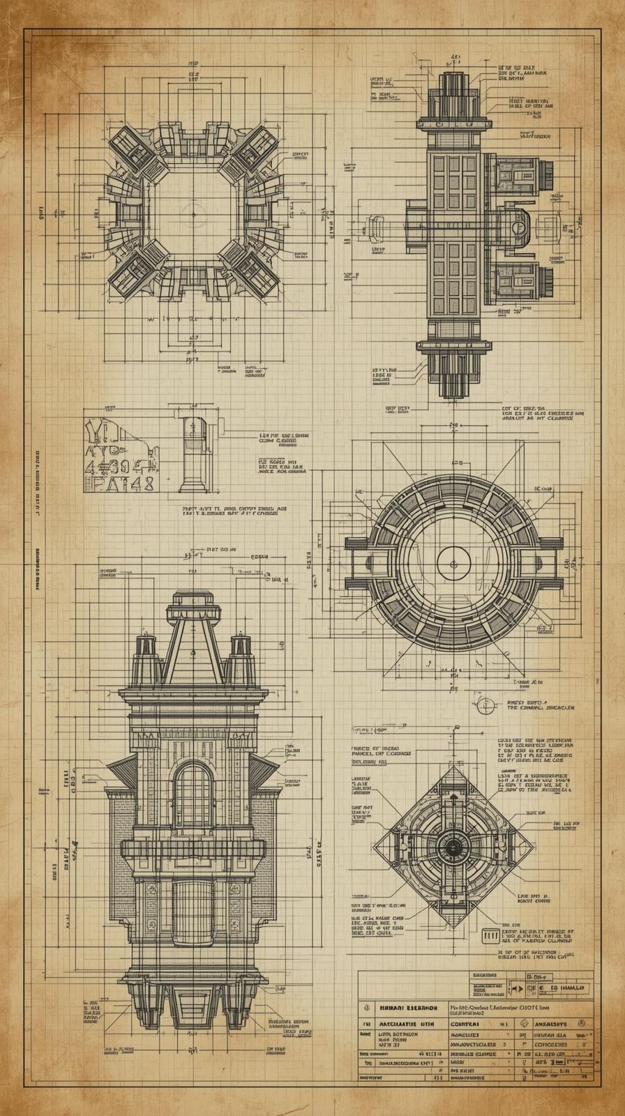 Blueprint Schematics Faded